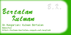 bertalan kulman business card